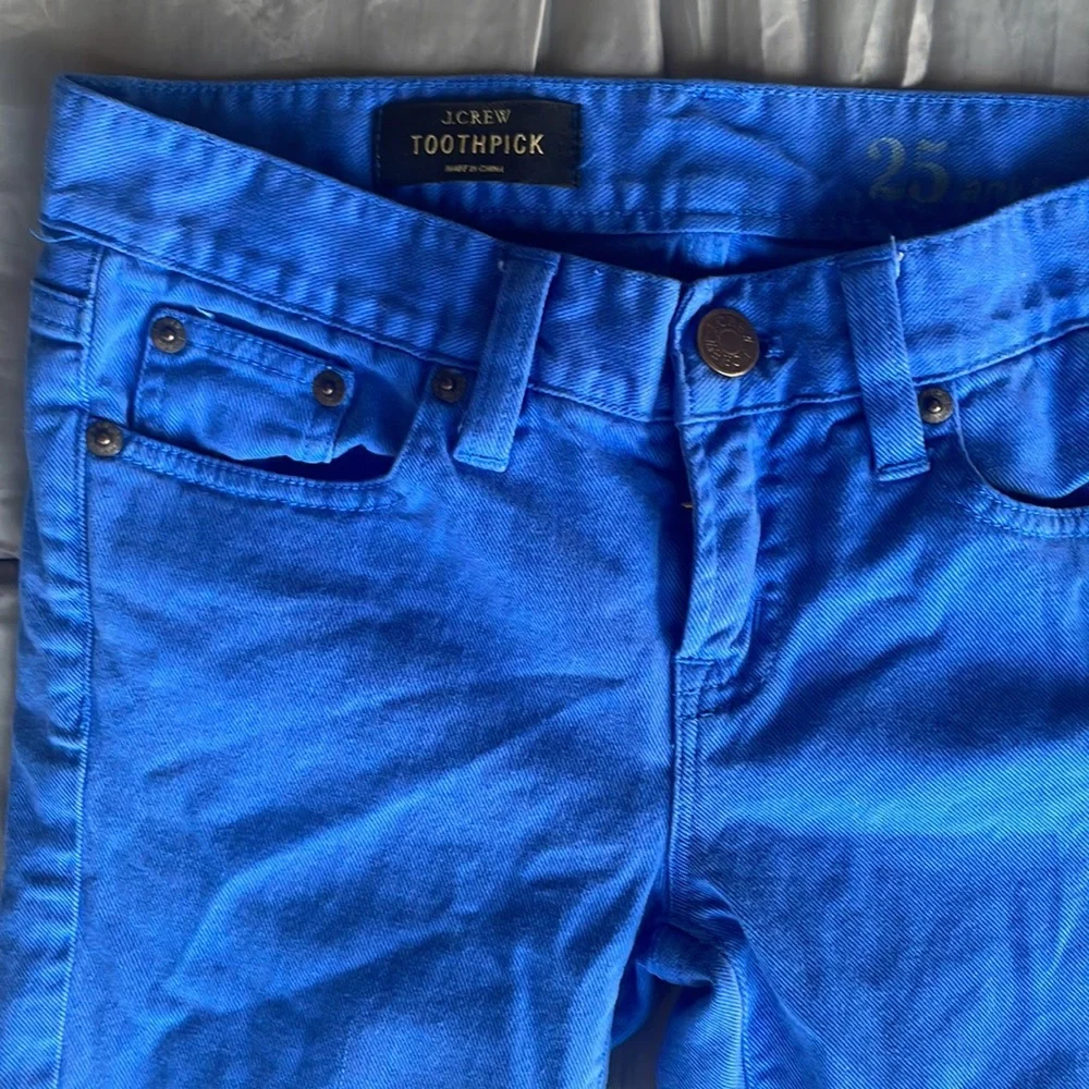 J.Crew Toothpick Royal blue Skinny Jeans! 25